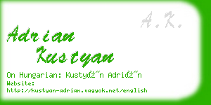 adrian kustyan business card